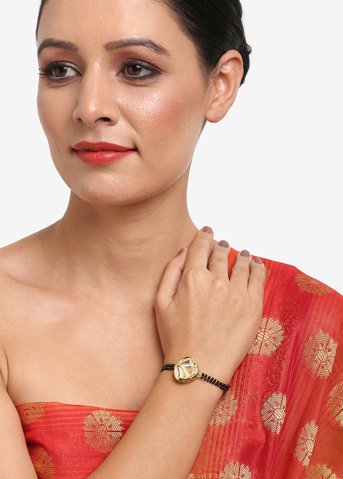 Gold Plated Kundan Mangalsutra Bracelet - Indian Silk House Agencies