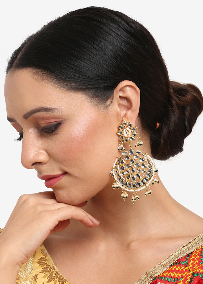 Gold Plated Kundan Dangler Earrings - Indian Silk House Agencies