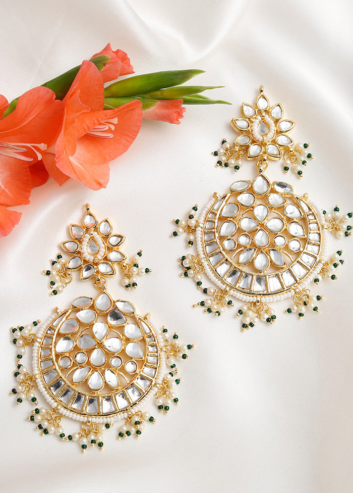 Gold Plated Kundan Dangler Earrings - Indian Silk House Agencies