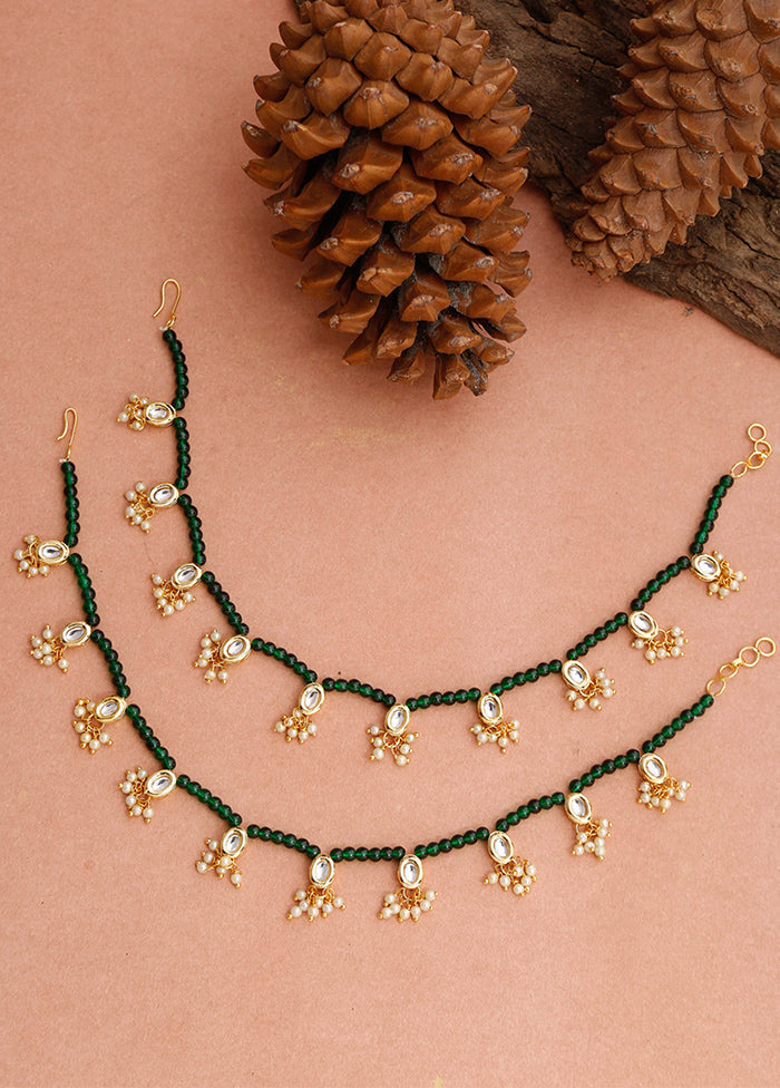 Pair Of Green Beaded Anklets - Indian Silk House Agencies