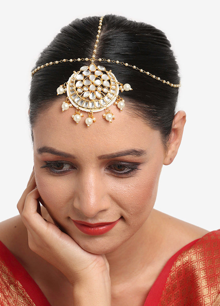 Gold Plated Kundan Mathapatti Head Jewellery - Indian Silk House Agencies