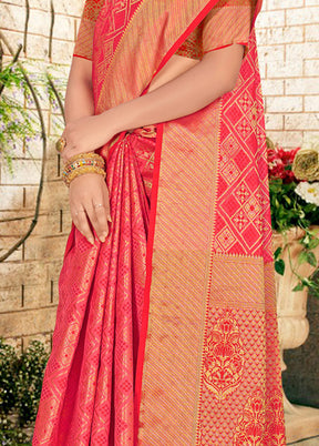 Pink Spun Silk Saree With Blouse Piece - Indian Silk House Agencies