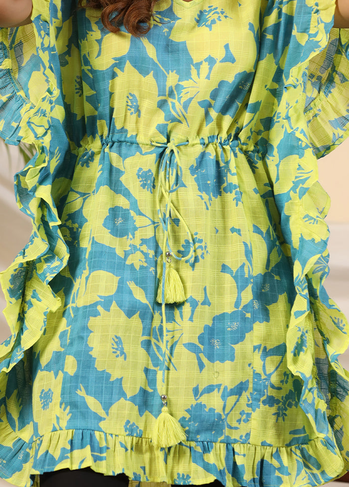 Turquoise Readymade Cotton Tunic