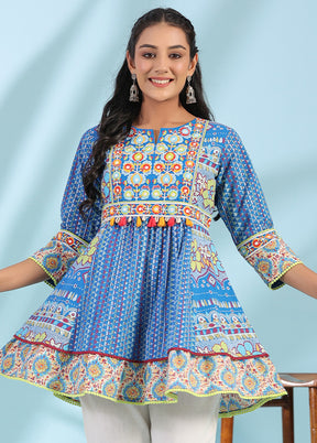 Blue Readymade Cotton Tunic