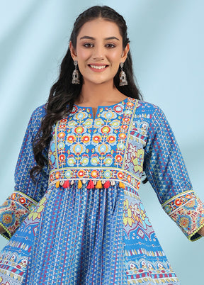 Blue Readymade Cotton Tunic