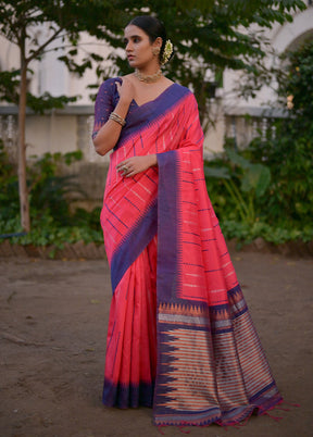 Rani Dupion Silk Saree With Blouse Piece