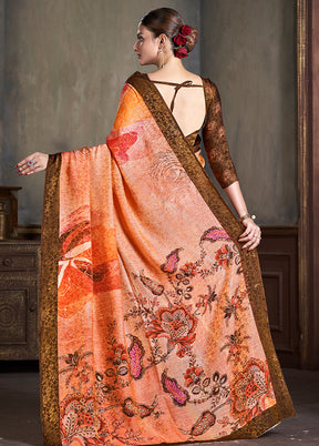 Multicolor Dupion Silk Saree With Blouse Piece - Indian Silk House Agencies