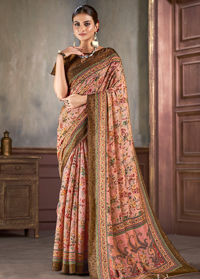 Multicolor Dupion Silk Saree With Blouse Piece - Indian Silk House Agencies