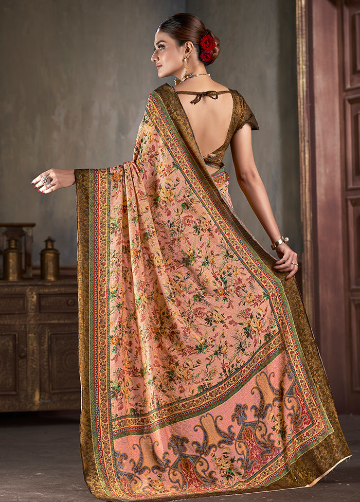 Multicolor Dupion Silk Saree With Blouse Piece - Indian Silk House Agencies