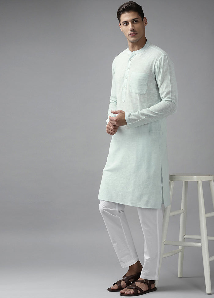 2 Pc White Pure Cotton Solid Kurta Set VDVSD240693 - Indian Silk House Agencies