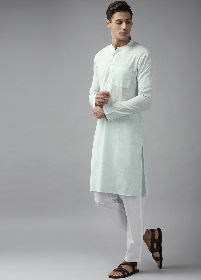 2 Pc White Pure Cotton Solid Kurta Set VDVSD240693 - Indian Silk House Agencies