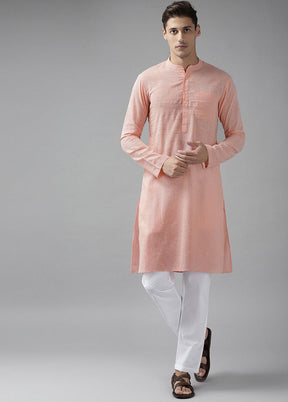 Pink Solid Cotton Kurta VDVSD0623 - Indian Silk House Agencies