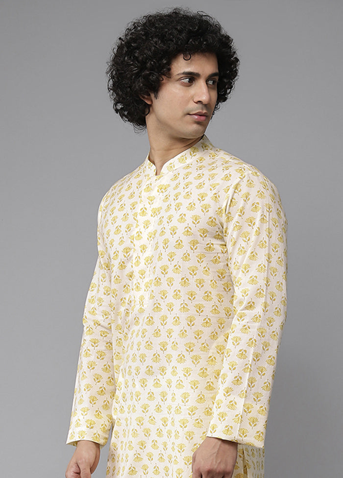 Yellow Solid Cotton Kurta VDVSD1912250 - Indian Silk House Agencies