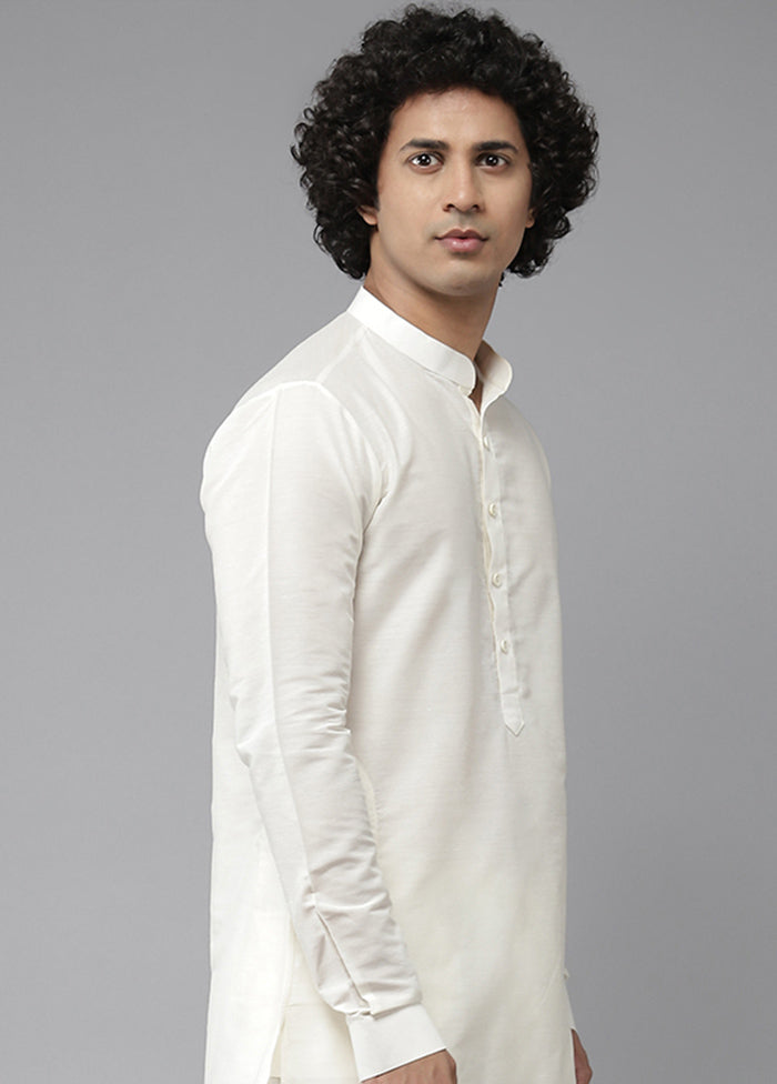 White Woven Design Cotton Kurta VDVSD1912270 - Indian Silk House Agencies