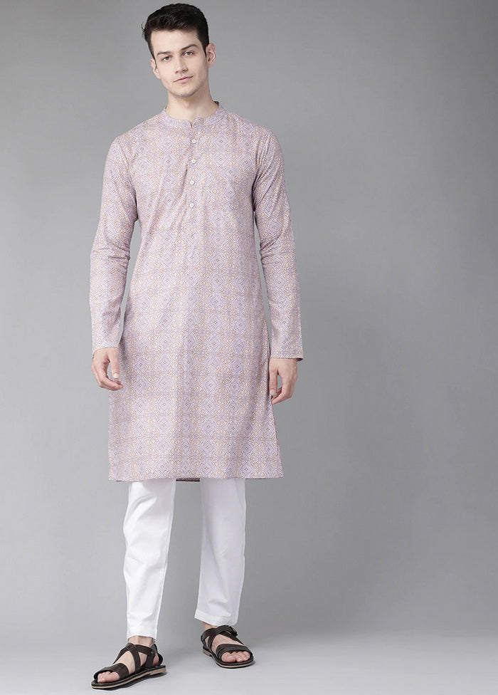 Peach Gold Printed Straight Kurta VDVSD0512 - Indian Silk House Agencies