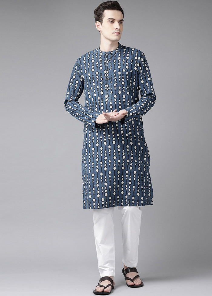 Blue Straight Kurta VDVSD27102056 - Indian Silk House Agencies