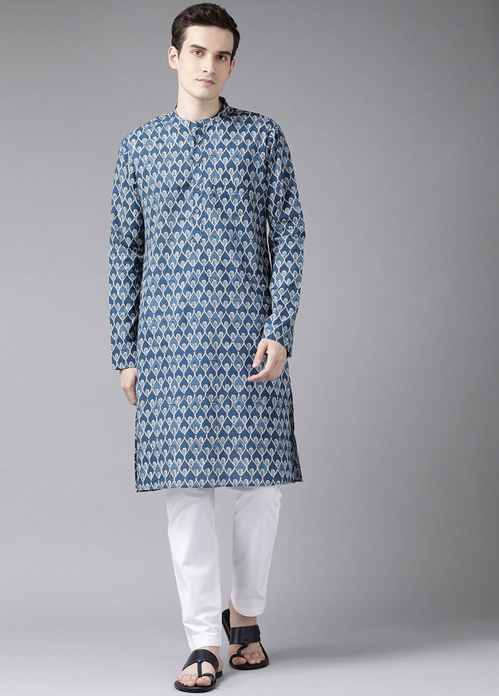 Blue Straight Kurta VDVSD27102057 - Indian Silk House Agencies