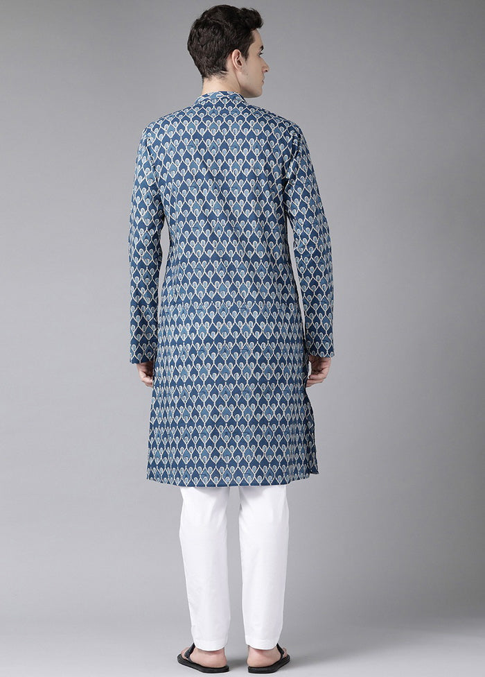 Blue Straight Kurta VDVSD27102057 - Indian Silk House Agencies