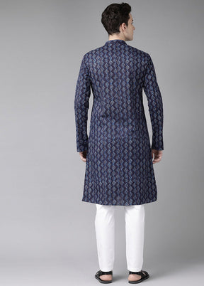 Blue Straight Kurta VDVSD27102059 - Indian Silk House Agencies