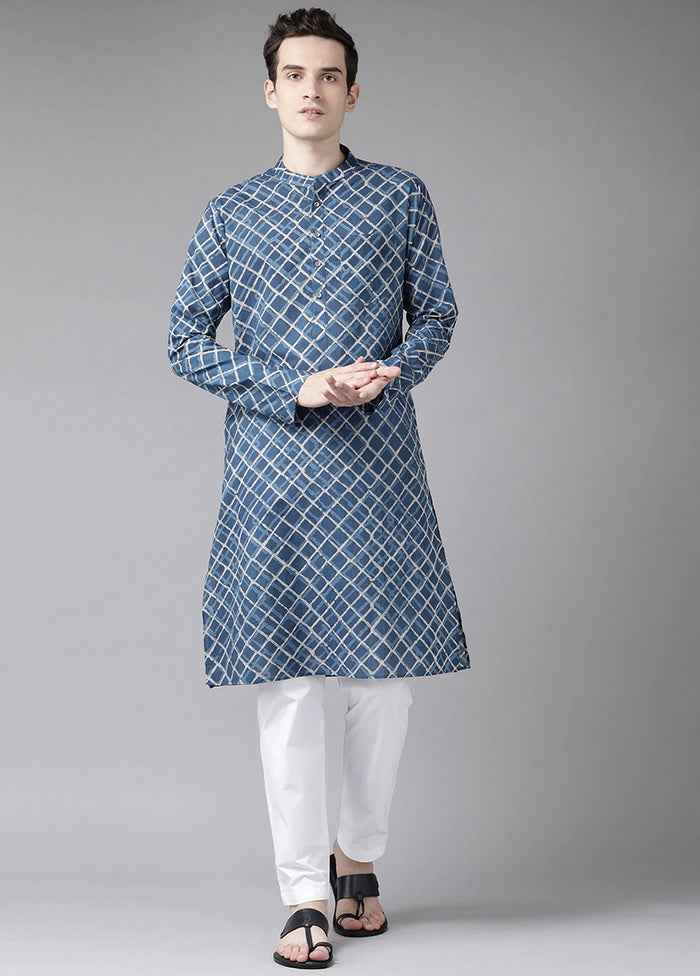 Blue Straight Kurta VDVSD27102060 - Indian Silk House Agencies