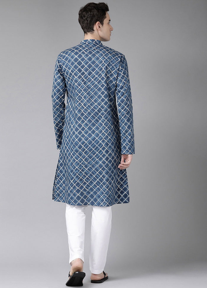 Blue Straight Kurta VDVSD27102060 - Indian Silk House Agencies