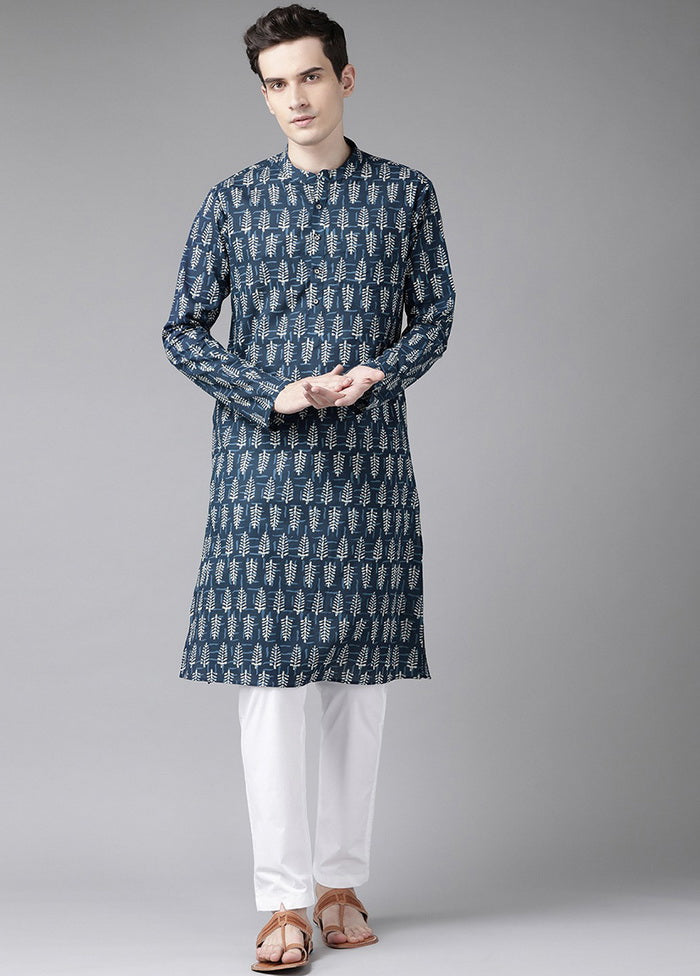 Blue Straight Kurta VDVSD27102065 - Indian Silk House Agencies