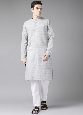 Grey Straight Kurta VDVSD27102066 - Indian Silk House Agencies