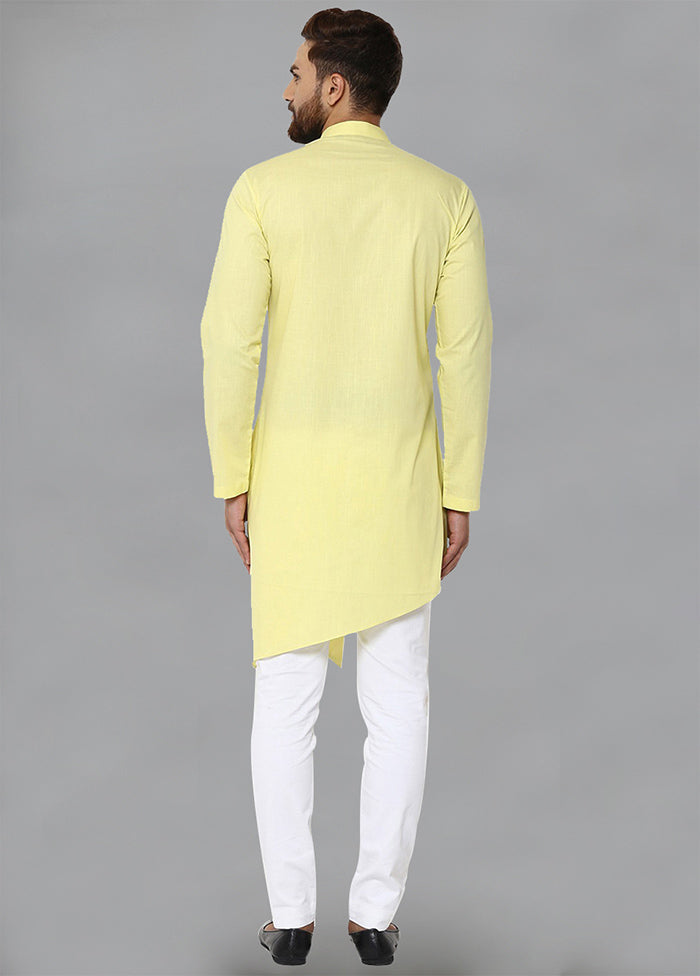 Yellow Color Solid Cotton Kurta VDVSD0119 - Indian Silk House Agencies