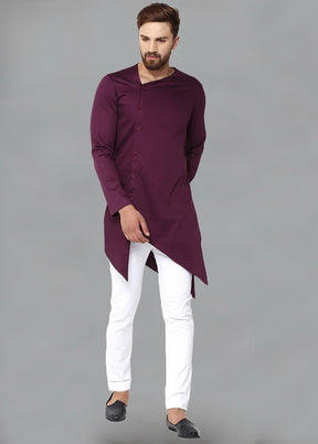 Maroon Color Solid Cotton Kurta VDVSD0123 - Indian Silk House Agencies