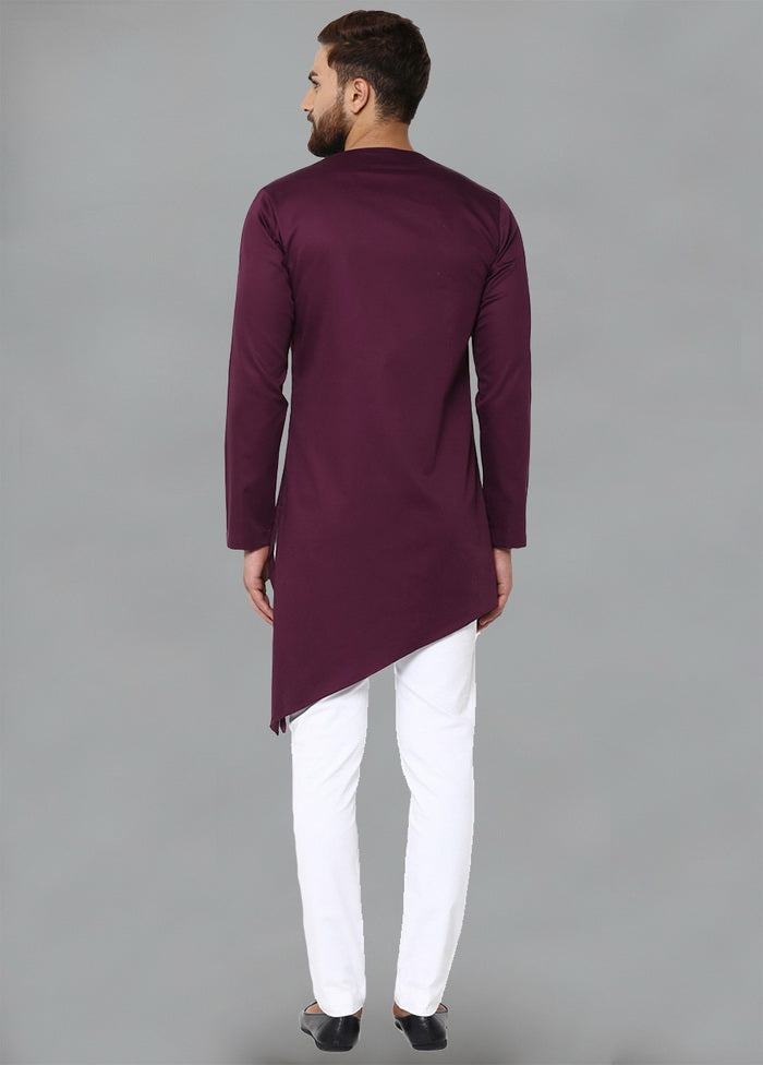 Maroon Color Solid Cotton Kurta VDVSD0123 - Indian Silk House Agencies