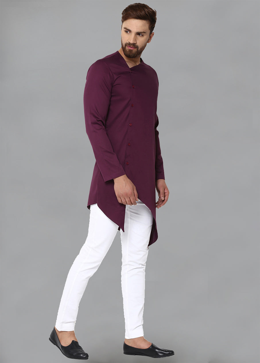 Maroon Color Solid Cotton Kurta VDVSD0123 - Indian Silk House Agencies