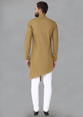 Khaki Color Solid Cotton Kurta VDVSD0129 - Indian Silk House Agencies
