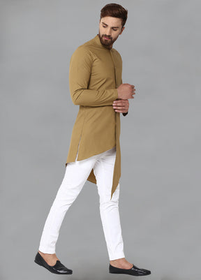 Khaki Color Solid Cotton Kurta VDVSD0129 - Indian Silk House Agencies