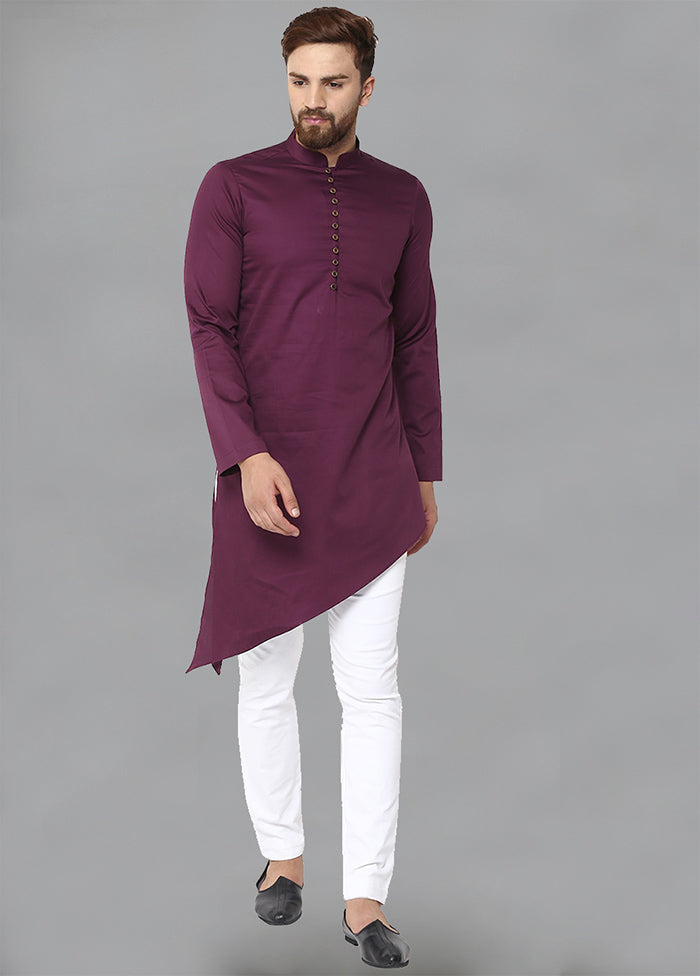 Purple Color Solid Cotton Kurta VDVSD0135 - Indian Silk House Agencies