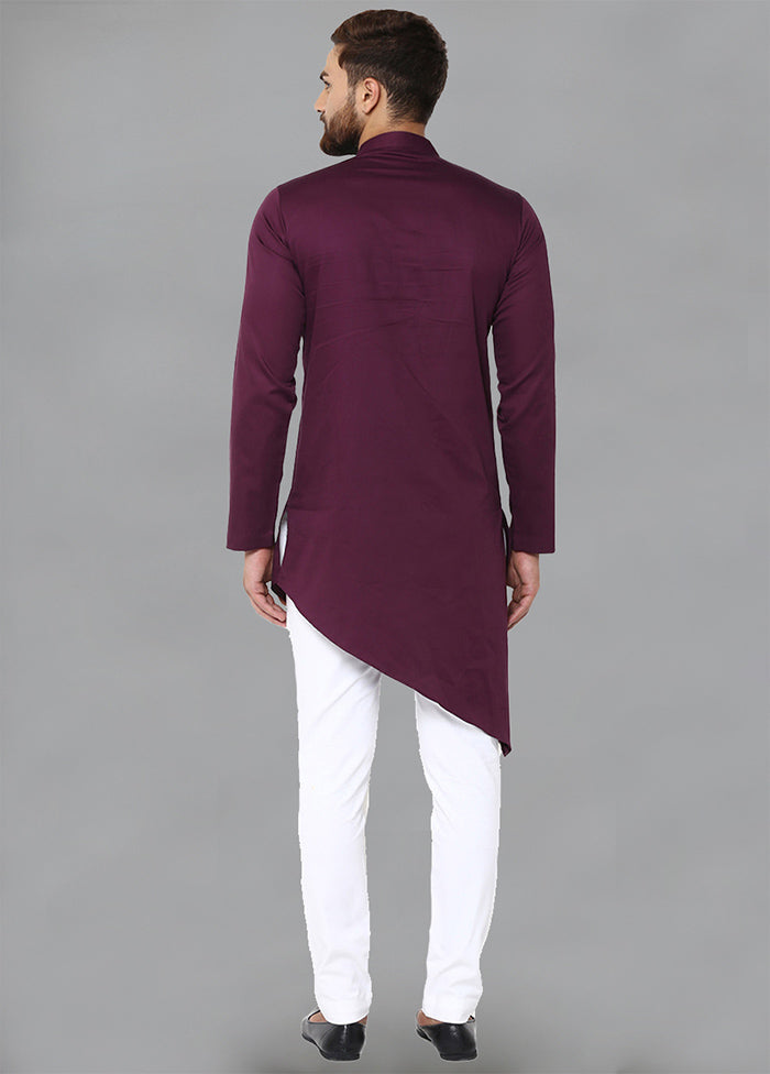 Purple Color Solid Cotton Kurta VDVSD0135 - Indian Silk House Agencies