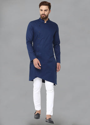 Blue Color Solid Cotton Kurta VDVSD0137 - Indian Silk House Agencies