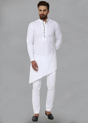 White Color Solid Cotton Kurta VDVSD0150 - Indian Silk House Agencies