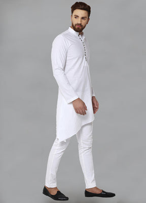 White Color Solid Cotton Kurta VDVSD0150 - Indian Silk House Agencies