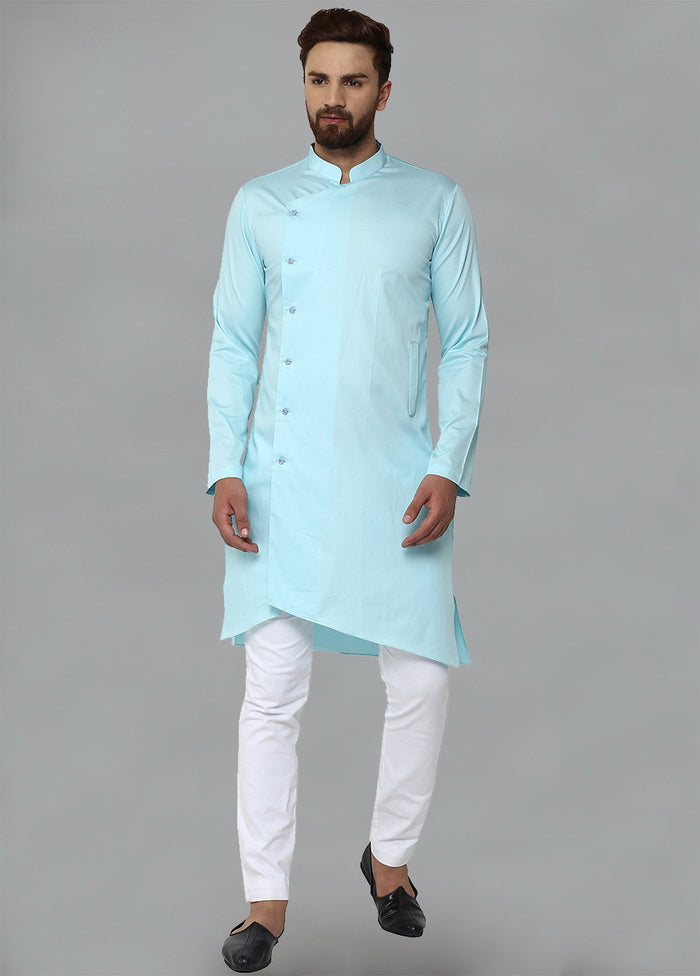 Blue Color Solid Cotton Kurta VDVSD0152 - Indian Silk House Agencies