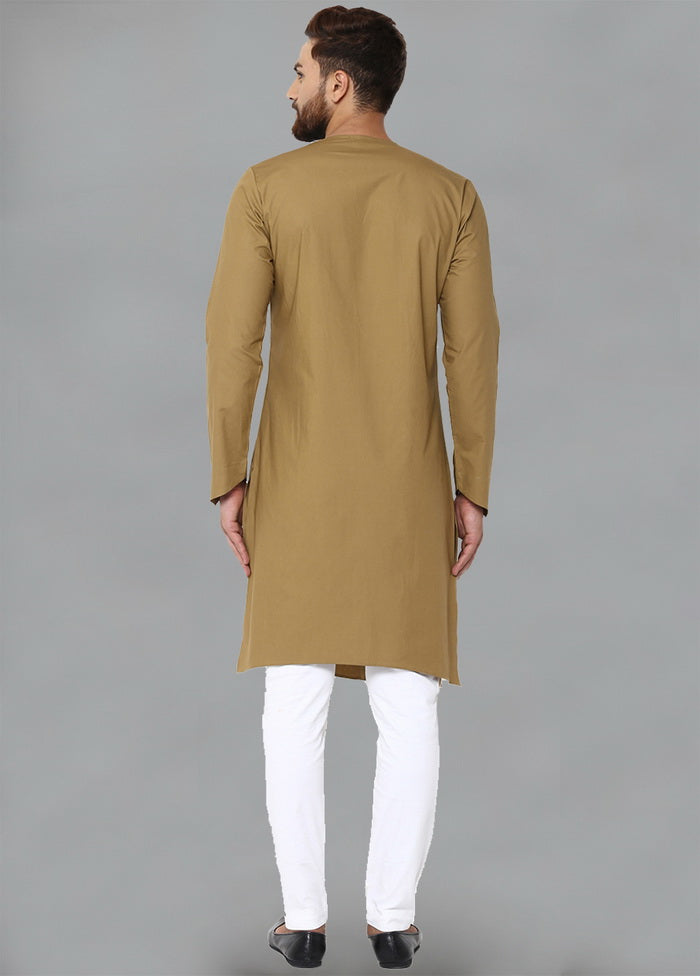 Khaki Color Solid Cotton Kurta VDVSD0154 - Indian Silk House Agencies