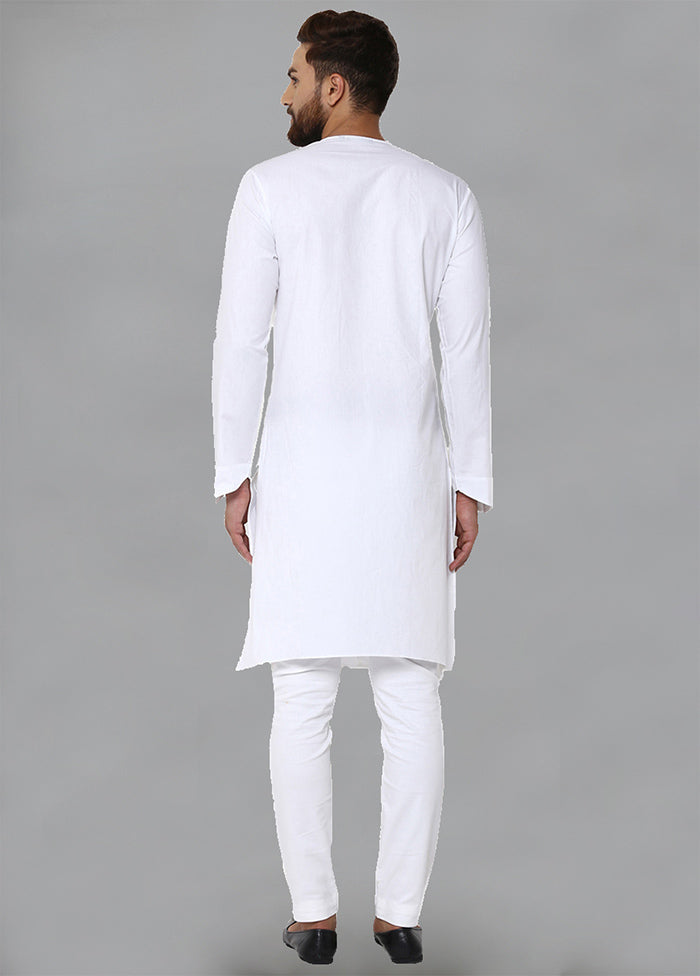 White Color Solid Cotton Kurta VDVSD0158 - Indian Silk House Agencies