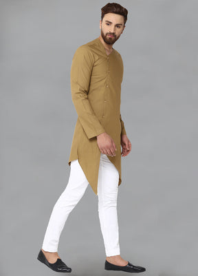 Khaki Color Solid Cotton Kurta VDVSD0162 - Indian Silk House Agencies