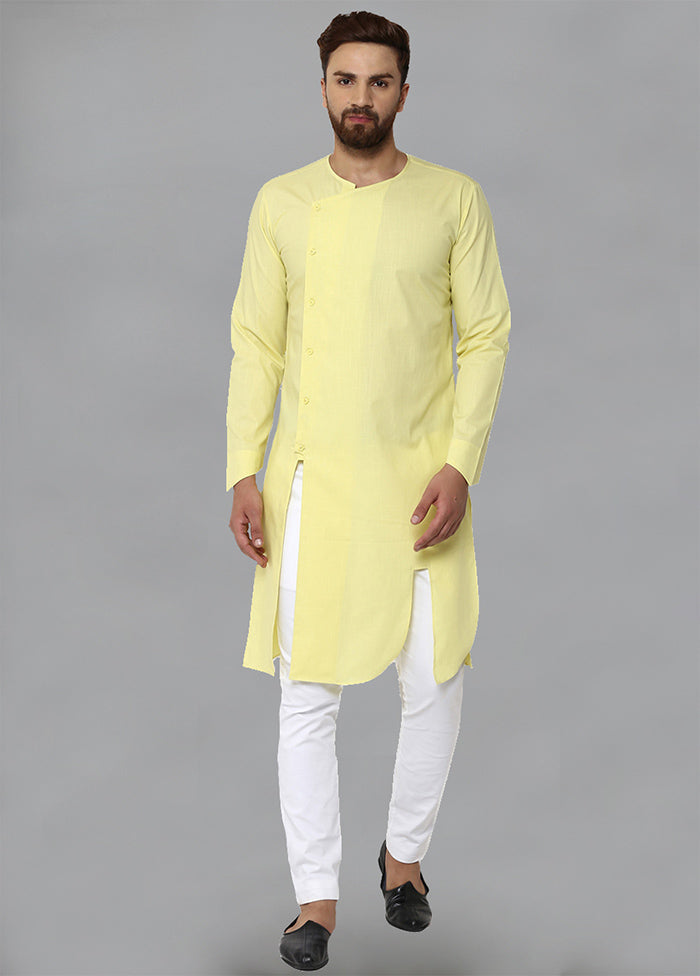 Yellow Color Solid Cotton Kurta VDVSD0168 - Indian Silk House Agencies