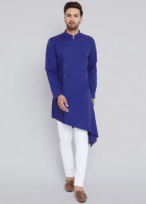 Blue Color Solid Cotton Kurta VDVSD0219 - Indian Silk House Agencies