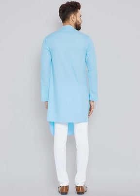 Blue Color Solid Cotton Kurta VDVSD0245 - Indian Silk House Agencies