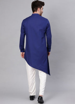 Blue Color Solid Cotton Kurta VDVSD0346 - Indian Silk House Agencies