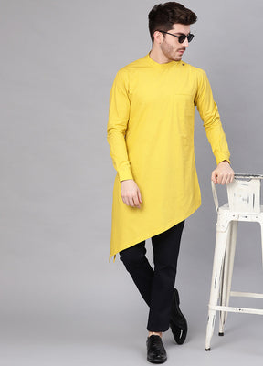 Yellow Color Solid Cotton Kurta VDVSD0352 - Indian Silk House Agencies