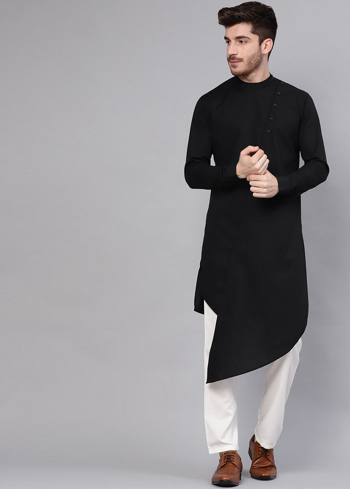 Black Color Solid Cotton Kurta VDVSD0375 - Indian Silk House Agencies