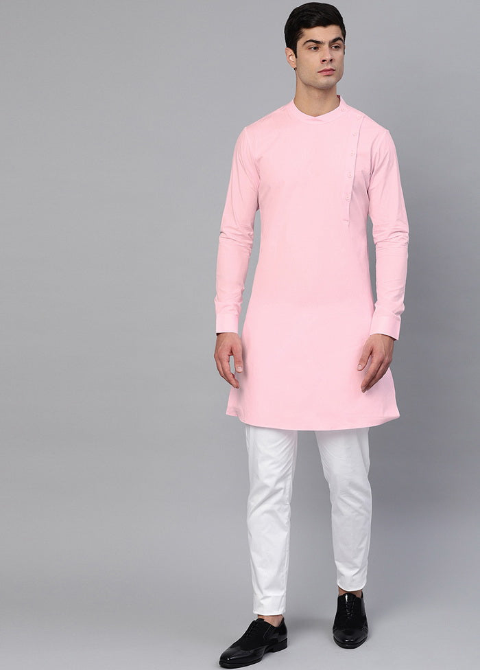 Cotton Full Sleeve Solid Pink Kurta VDVSD0447 - Indian Silk House Agencies