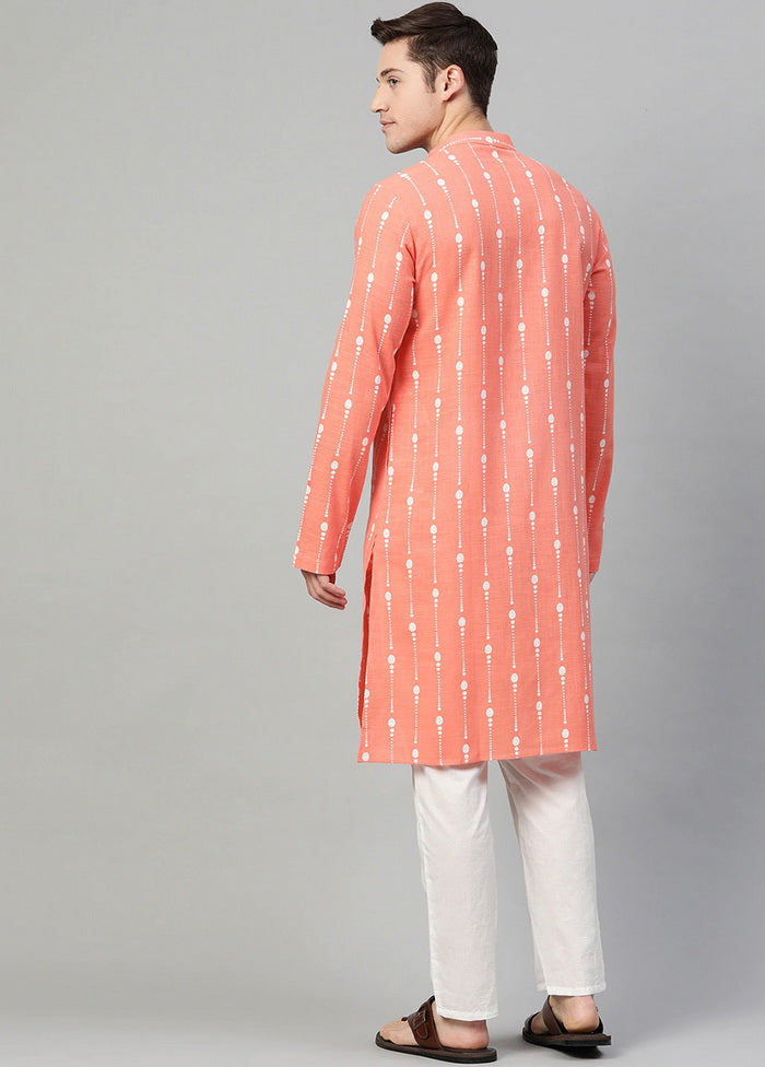 Peach Pure Cotton Straight Kurta VDVSD03112021 - Indian Silk House Agencies